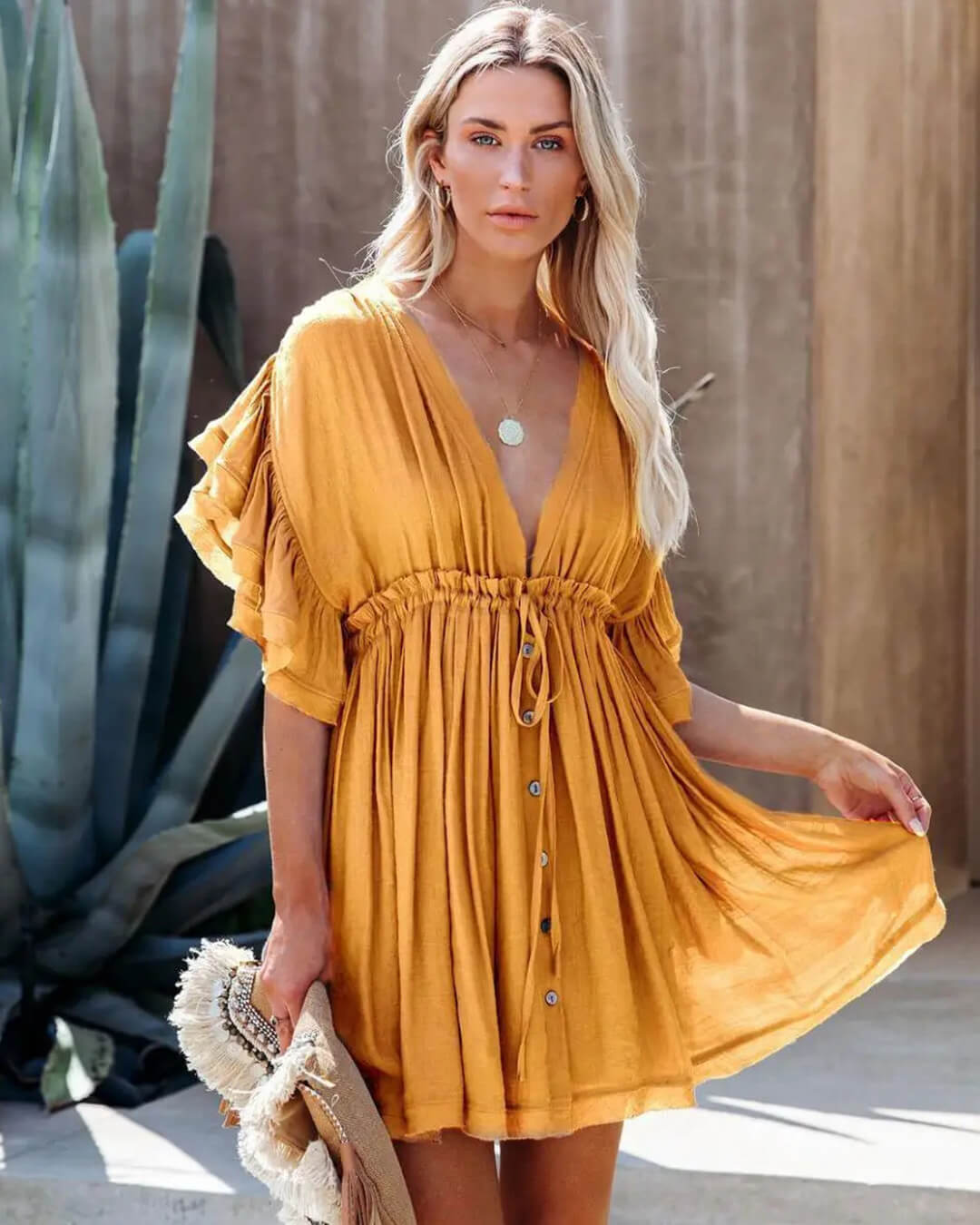 Anabelle Babydoll Boho Mini Dress - Elegant Occasion Dress for Women - Image 10