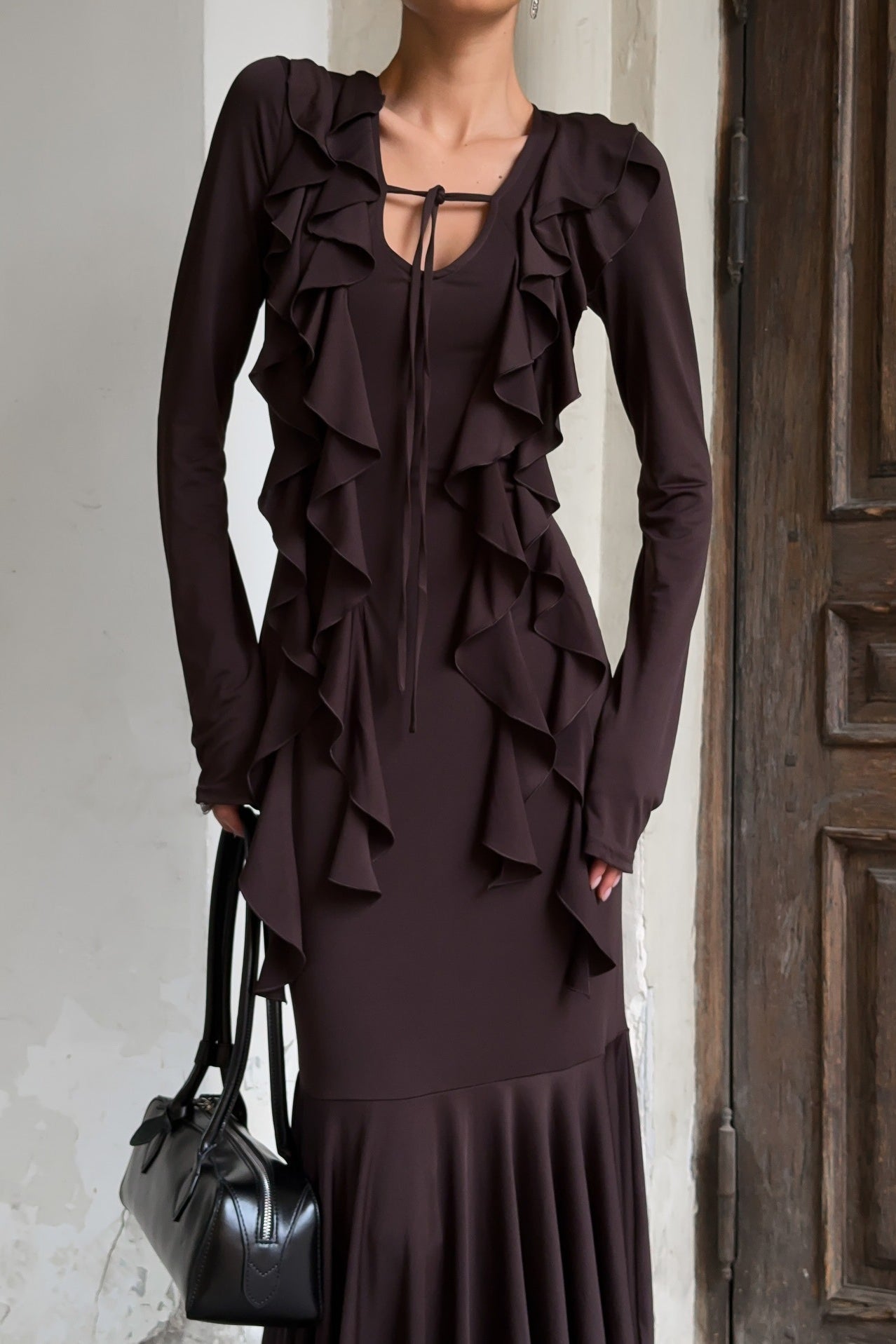 Arielle Ruffled Long-Sleeve Maxi Dress - Elegant Occasion Dress for Women - Image 4