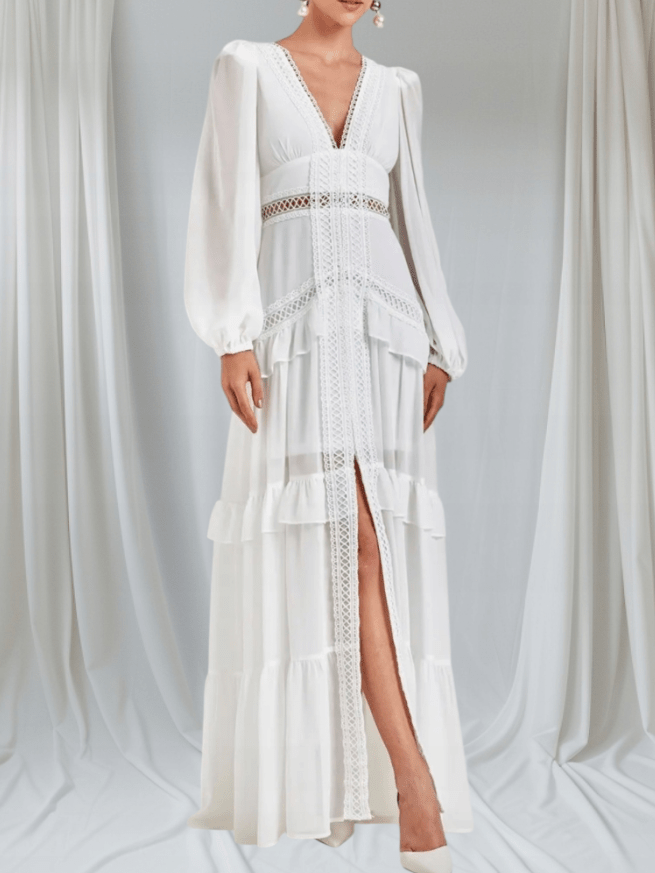 Aryna Chiffon Ruffle Maxi Dress - Elegant Occasion Dress for Women