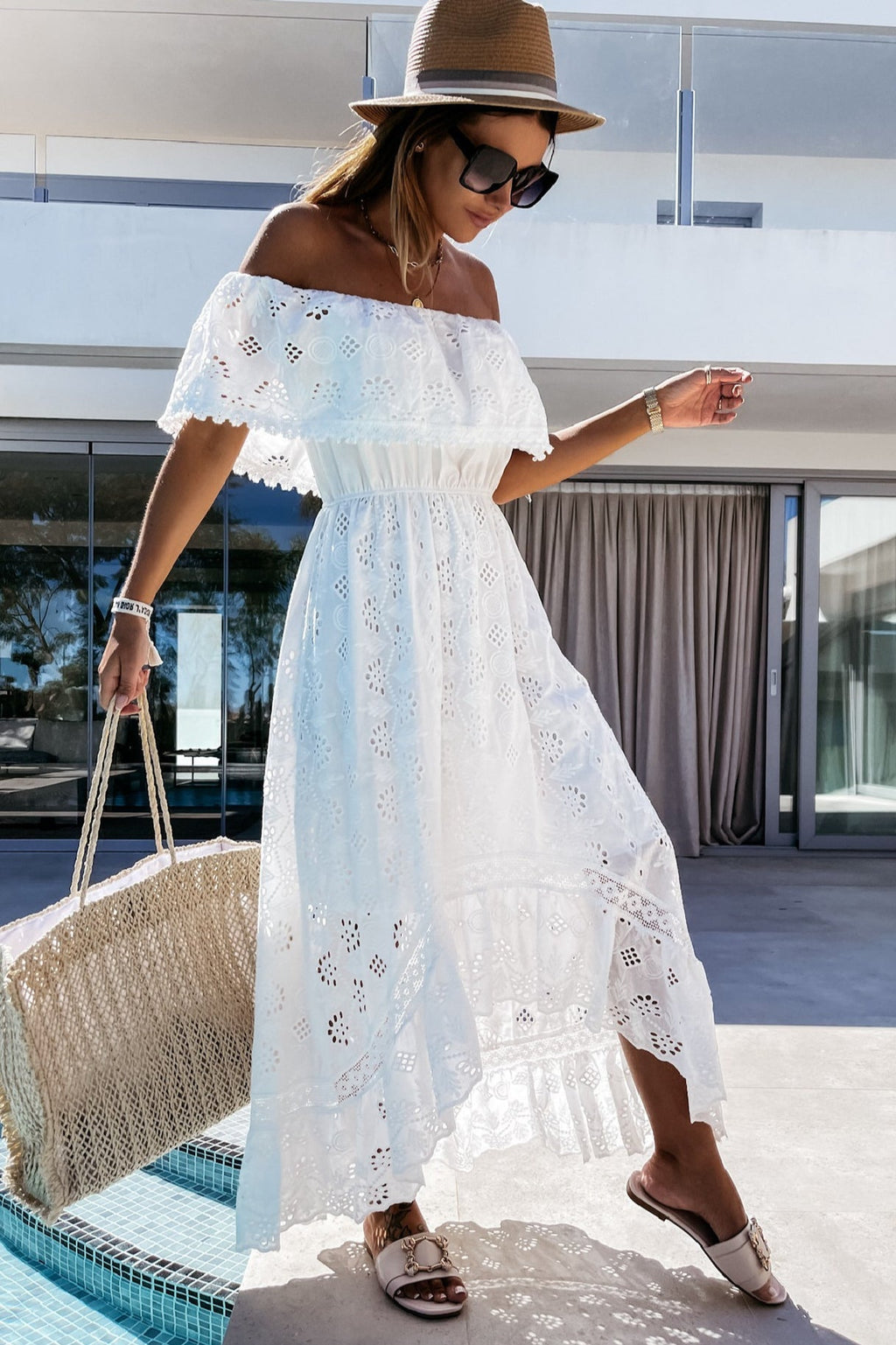 Aurore Boho Off-Shoulder Maxi Dress - Elegant Occasion Dress for Women - Image 3