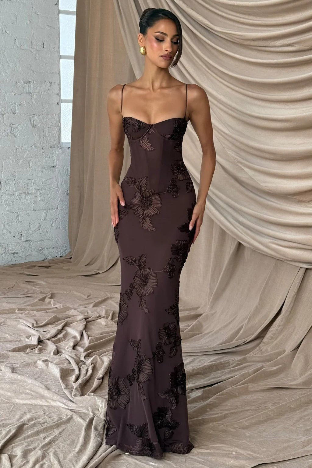 3D Applique Tie-Back Midi Prom Dress - Formal Occasion Dress - Image 7