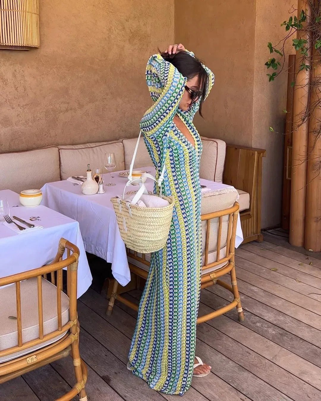 Beatrice Crochet Stripe Maxi Dress - Elegant Occasion Dress for Women - Image 9