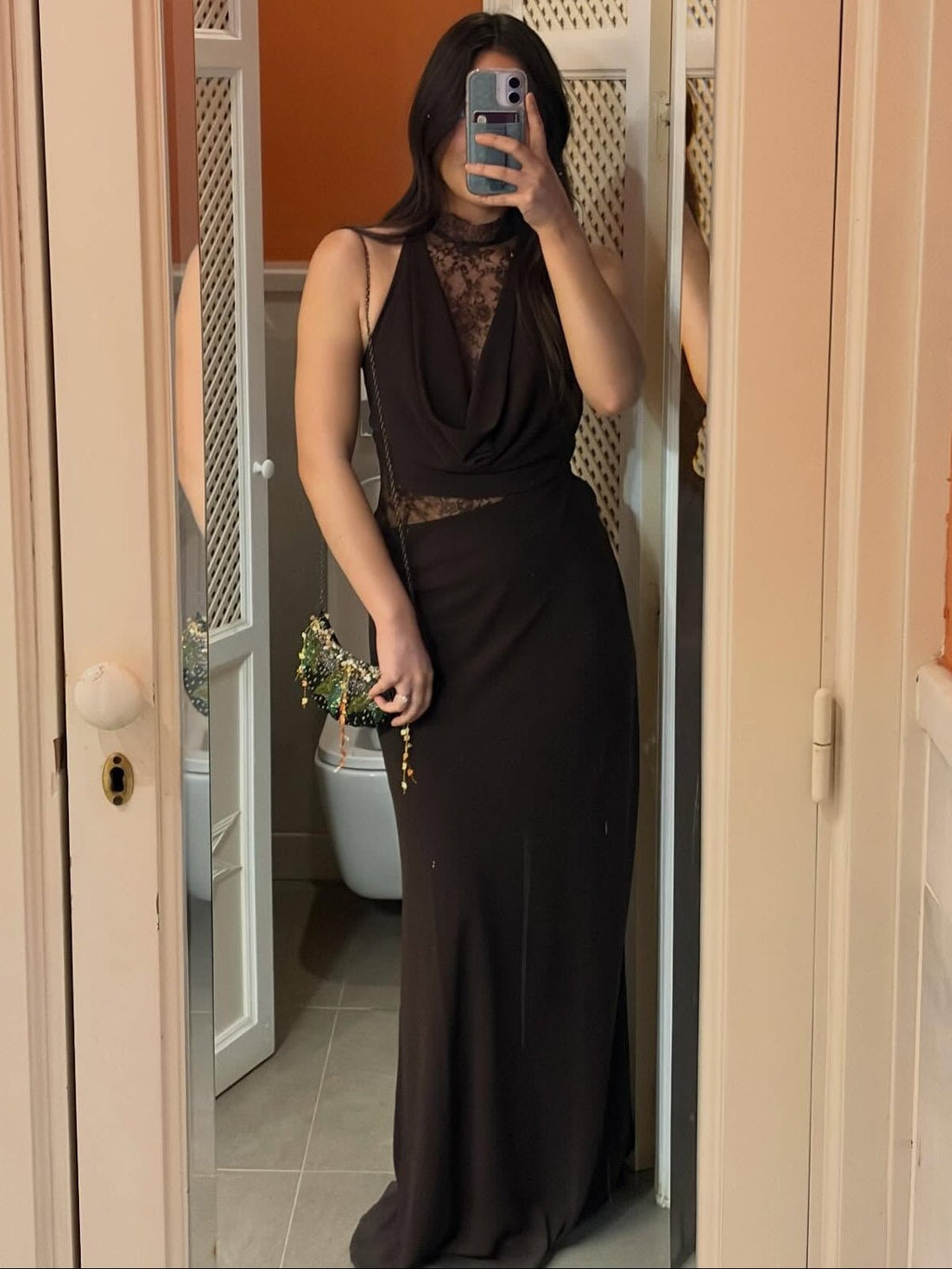 Beatrice Halter Lace Patchwork Maxi Dress - Elegant Occasion Dress for Women - Image 7