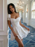 Beatrice Lace Hollow-Out Mini Dress - Elegant Occasion Dress for Women - Image 4