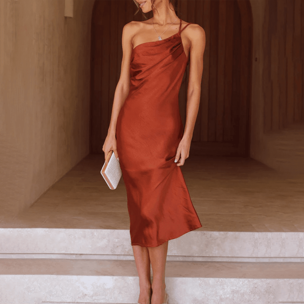 Beatrice One-Shoulder Midi Wedding Guest Dress - Elegant Occasion Dress for Women - Image 3