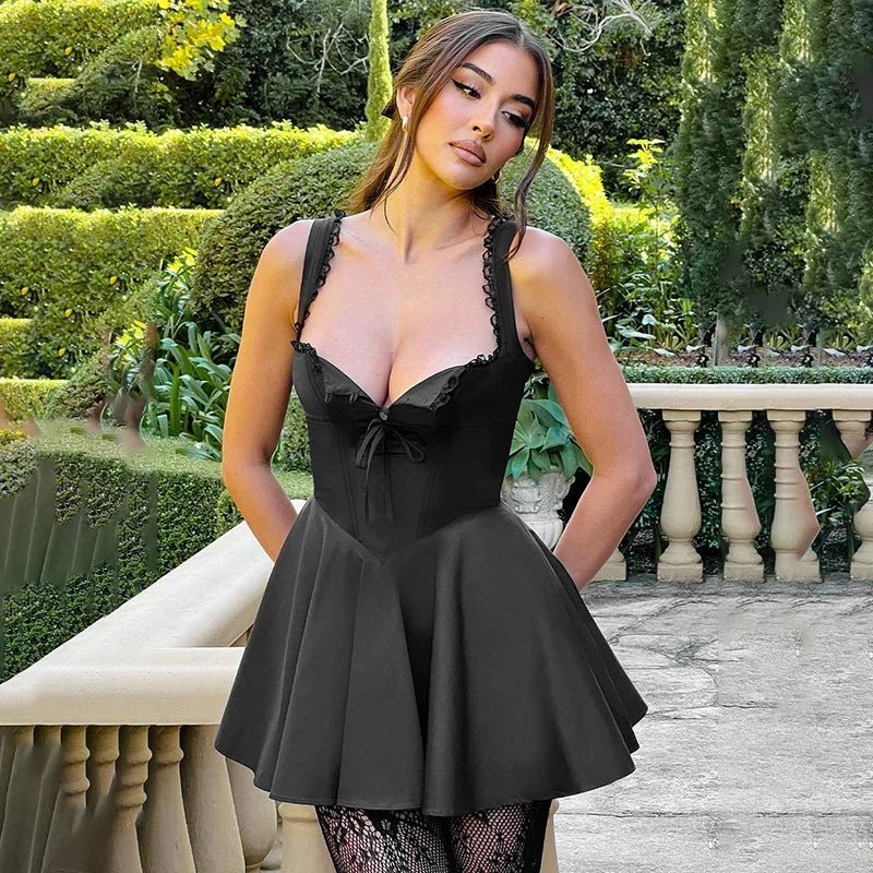 Clara Retro Plunge Mini Dress - Elegant Occasion Dress for Women - Image 6