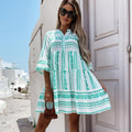 Beatrice Ruffle Boho Striped Mini Dress - Elegant Occasion Dress for Women - Image 5