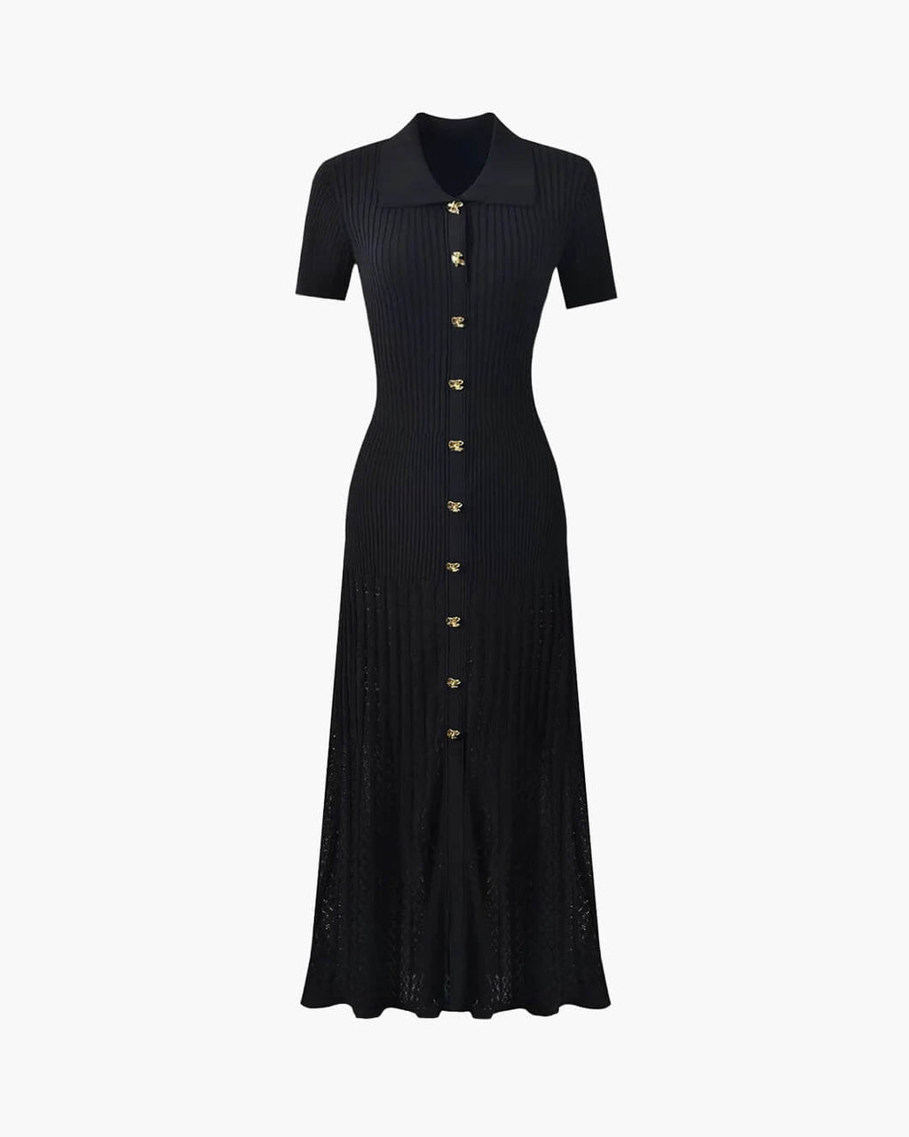 Affra Turn-Down Collar Knit Maxi Dress - Elegant Occasion Dress for Women - Image 6