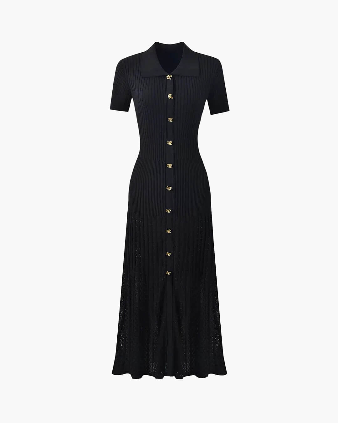 Affra Turn-Down Collar Knit Maxi Dress - Elegant Occasion Dress for Women - Image 6