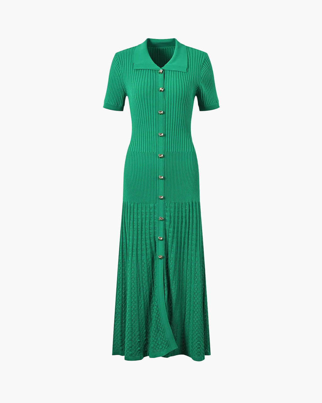 Affra Turn-Down Collar Knit Maxi Dress - Elegant Occasion Dress for Women - Image 5