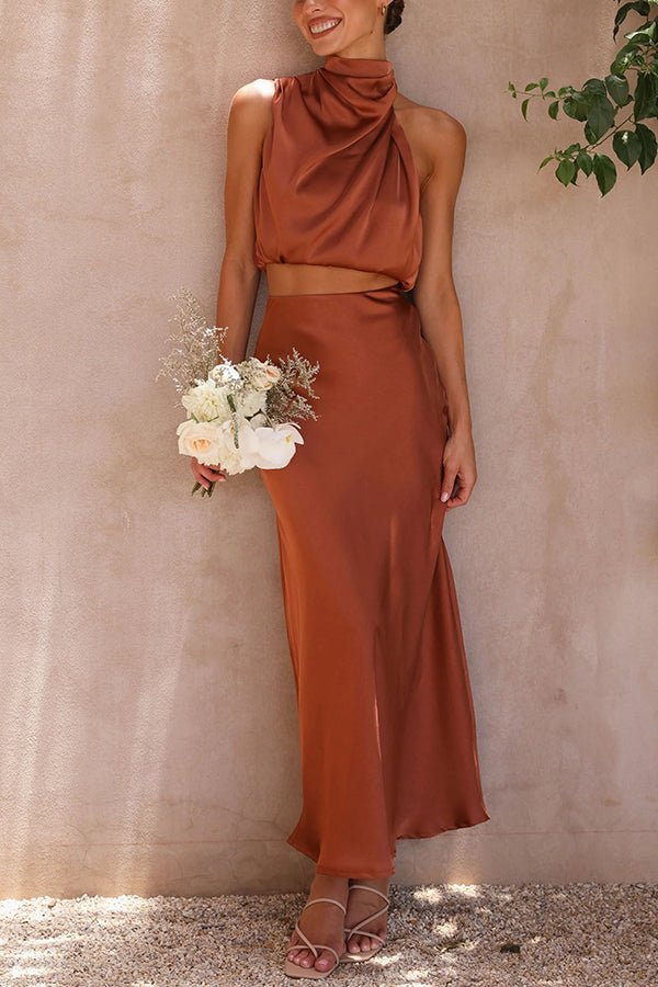 Beatrice Satin Wedding Guest Set for Women - Formal Two-Piece Matching Set - Image 17