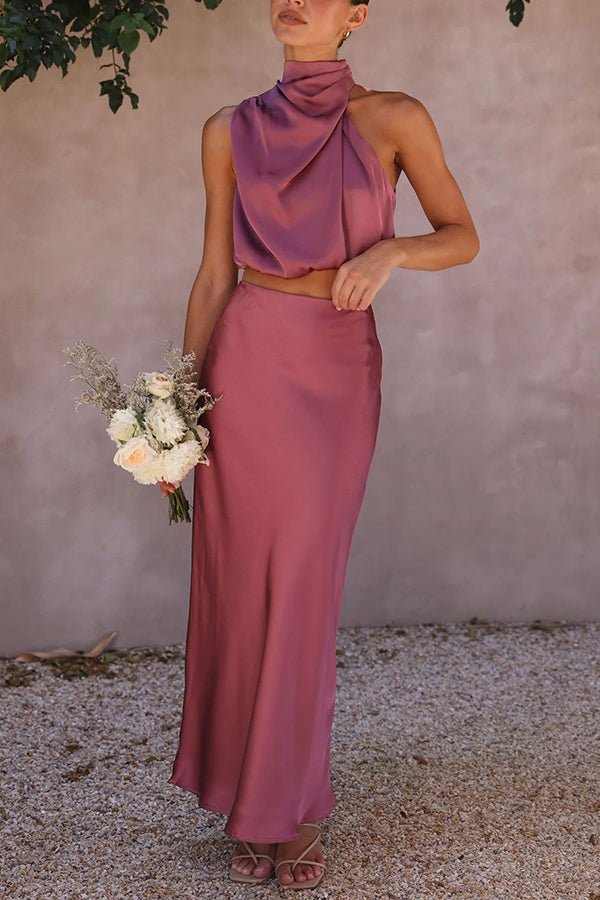 Beatrice Satin Wedding Guest Set for Women - Formal Two-Piece Matching Set - Image 14