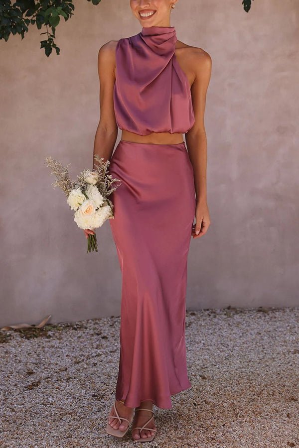 Beatrice Satin Wedding Guest Set for Women - Formal Two-Piece Matching Set - Image 13