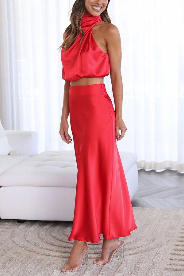 Beatrice Satin Wedding Guest Set for Women - Formal Two-Piece Matching Set - Image 11