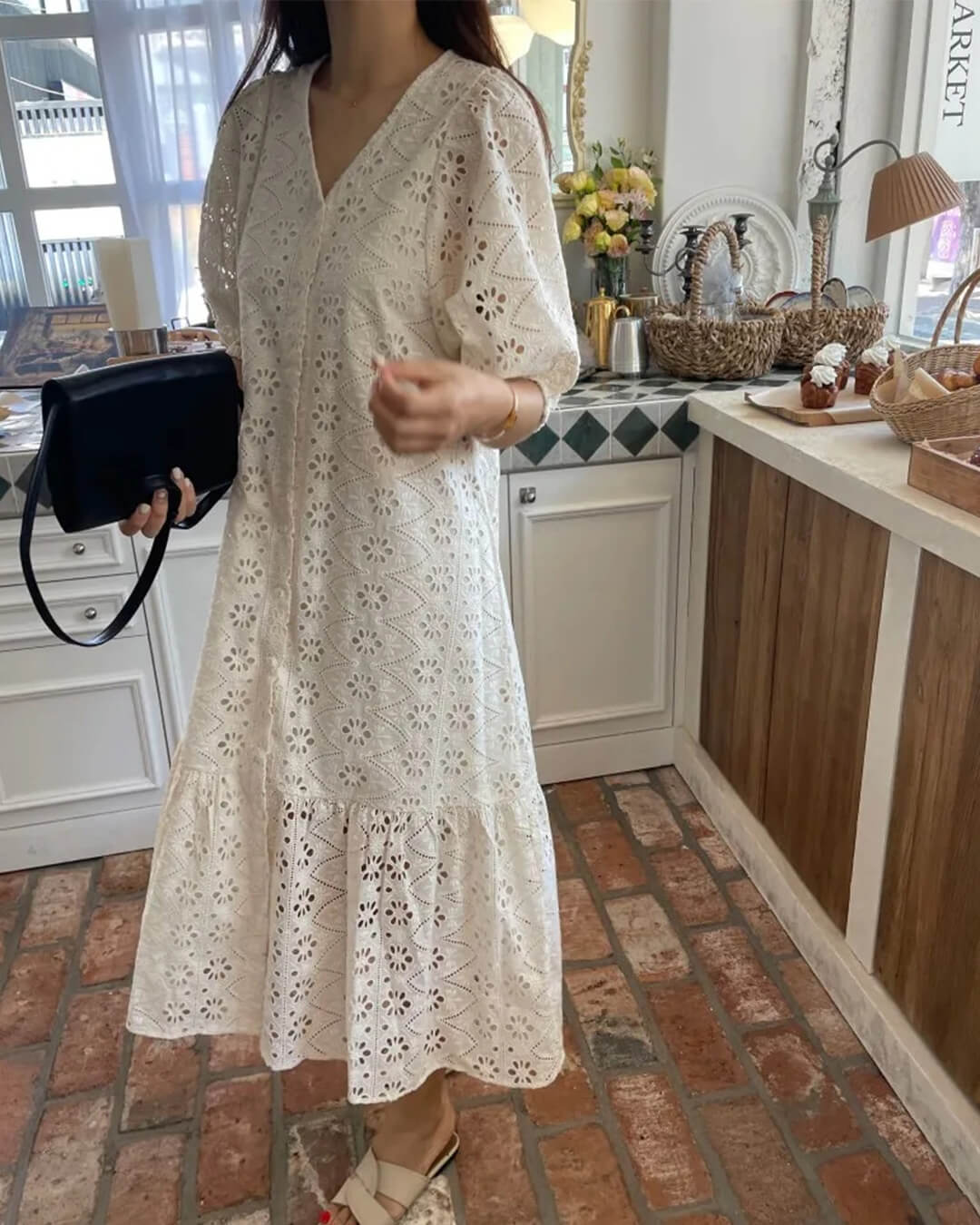 Ava V-Neck Embroidered Maxi Dress - Elegant Occasion Dress for Women