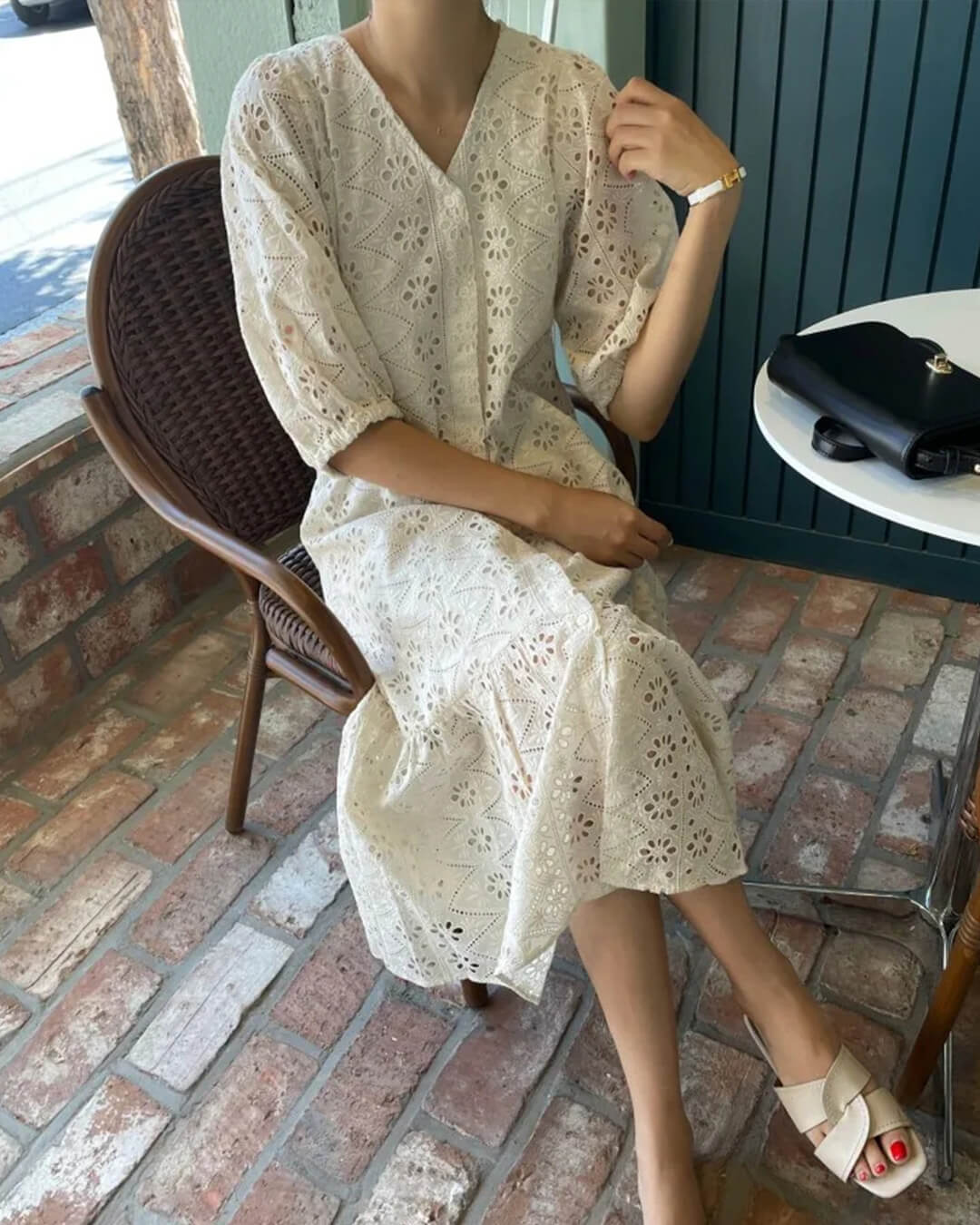 Ava V-Neck Embroidered Maxi Dress - Elegant Occasion Dress for Women - Image 3