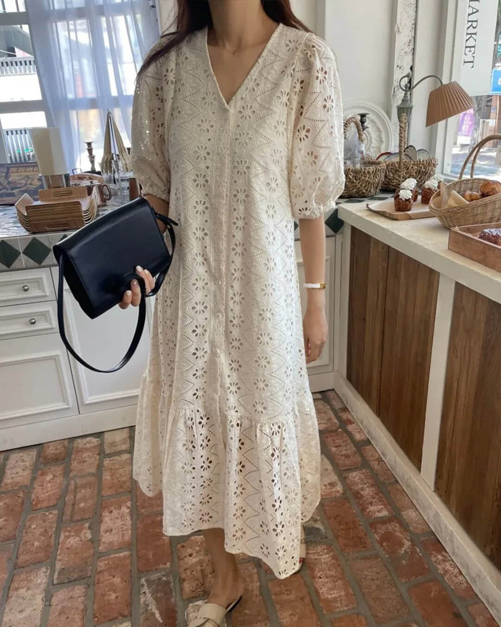 Ava V-Neck Embroidered Maxi Dress - Elegant Occasion Dress for Women - Image 2