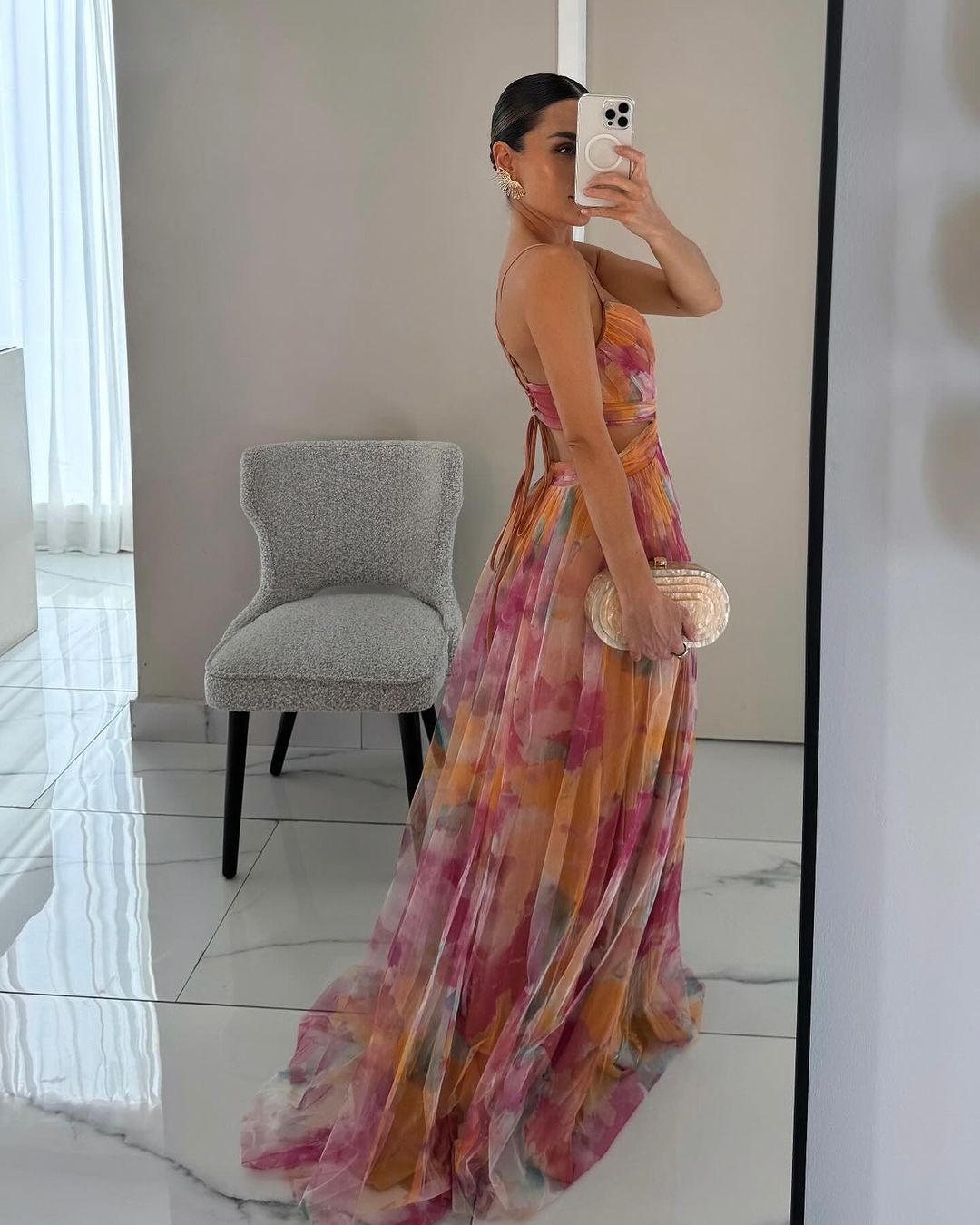 Elegant Floral V-Neck Maxi Dress - Flowing Summer Wedding Guest Dress - Image 7