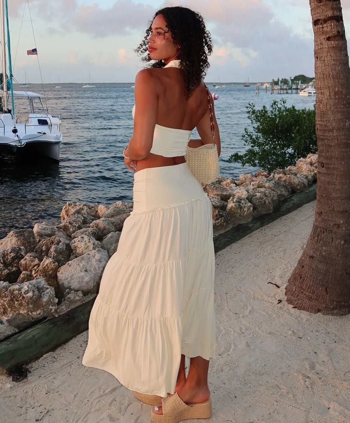 Jane Halter Crop Top & Pleated Skirt Set - Elegant Occasion Dress for Women - Image 4