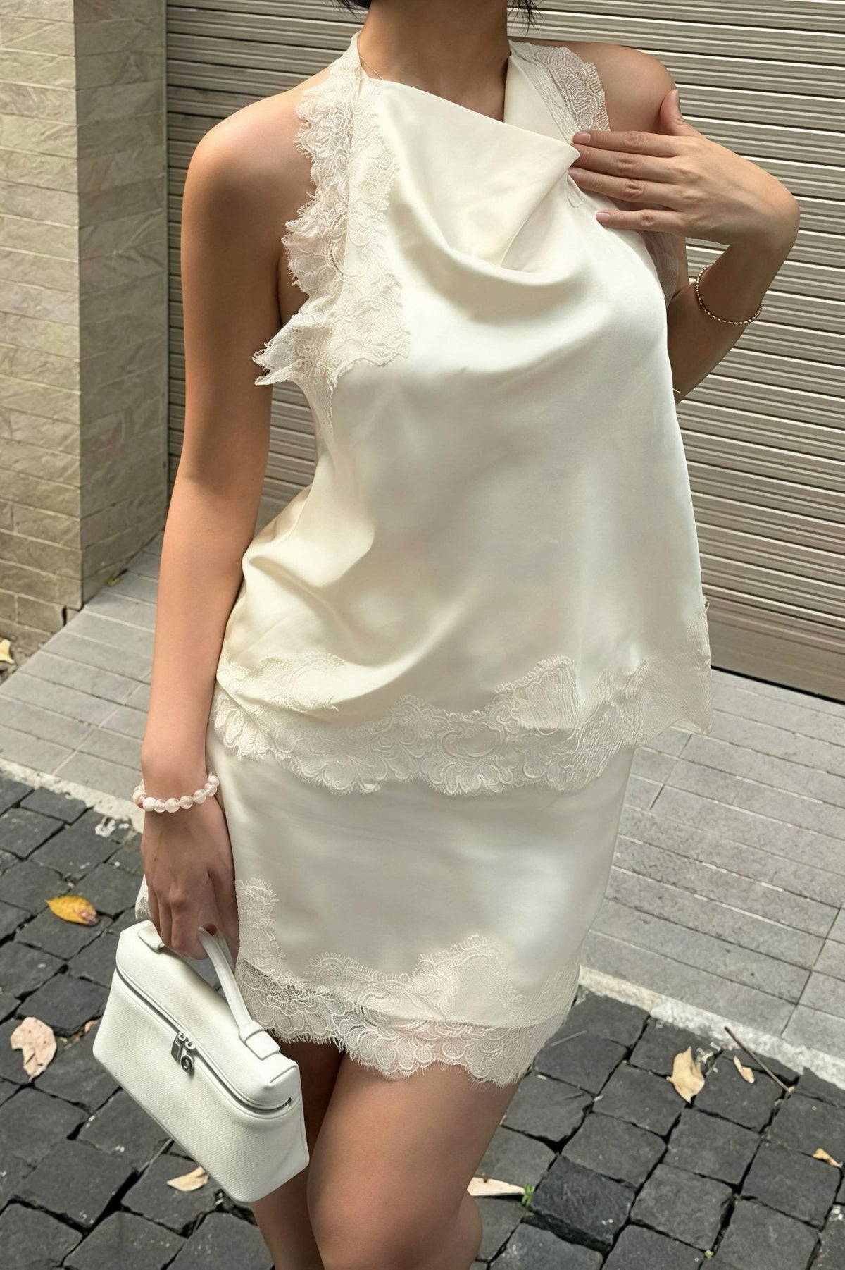 Lena Lace Halter Mini Dress - Elegant Occasion Dress for Women - Image 3