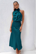 Adila Satin Cowl Neck Maxi Dress - Elegant Occasion Dress for Women