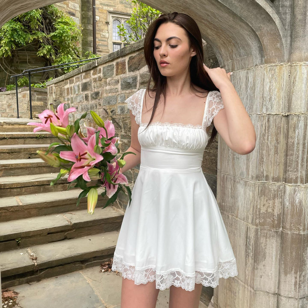 Nora Tie-Back Lace Mini Dress - Elegant Occasion Dress for Women - Image 6
