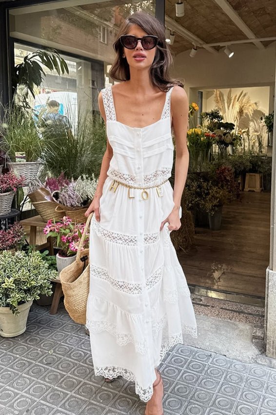Celeste Boho Lace Patchwork Ruffle Maxi Dress - Elegant Occasion Dress for Women - Image 5