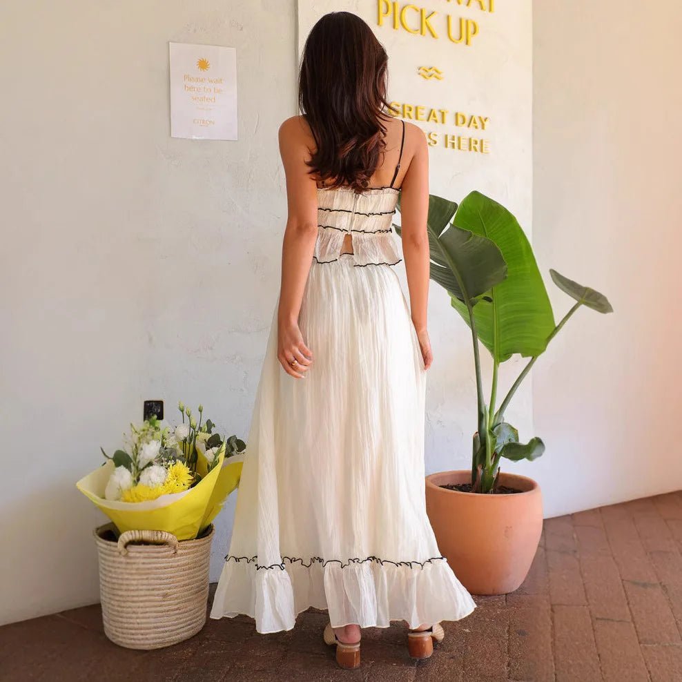 Celeste Bow Strap Top & Folded Fairy Skirt Set - Elegant Occasion Dress for Women - Image 4