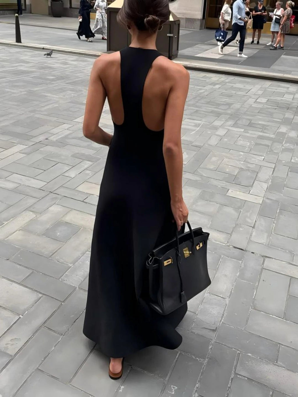 Erica Deep V-Neck Halter Maxi Dress - Elegant Occasion Dress for Women - Image 2