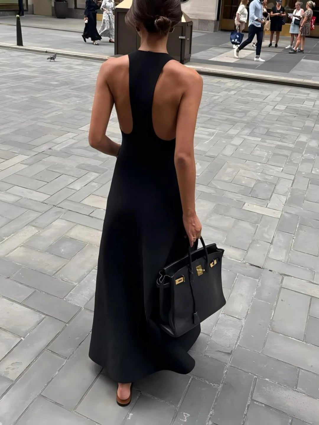 Erica Deep V-Neck Halter Maxi Dress - Elegant Occasion Dress for Women - Image 2