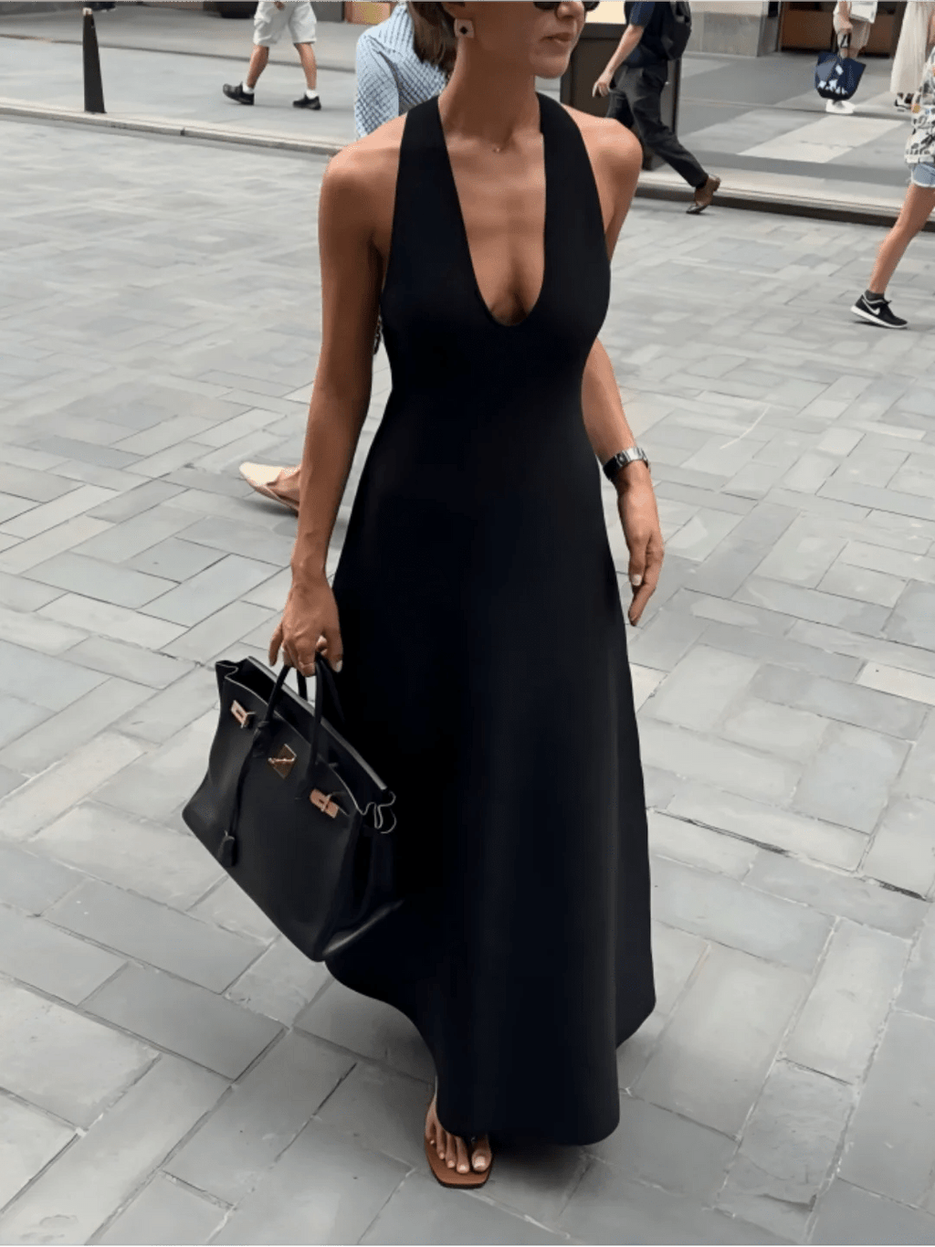 Erica Deep V-Neck Halter Maxi Dress - Elegant Occasion Dress for Women - Image 5