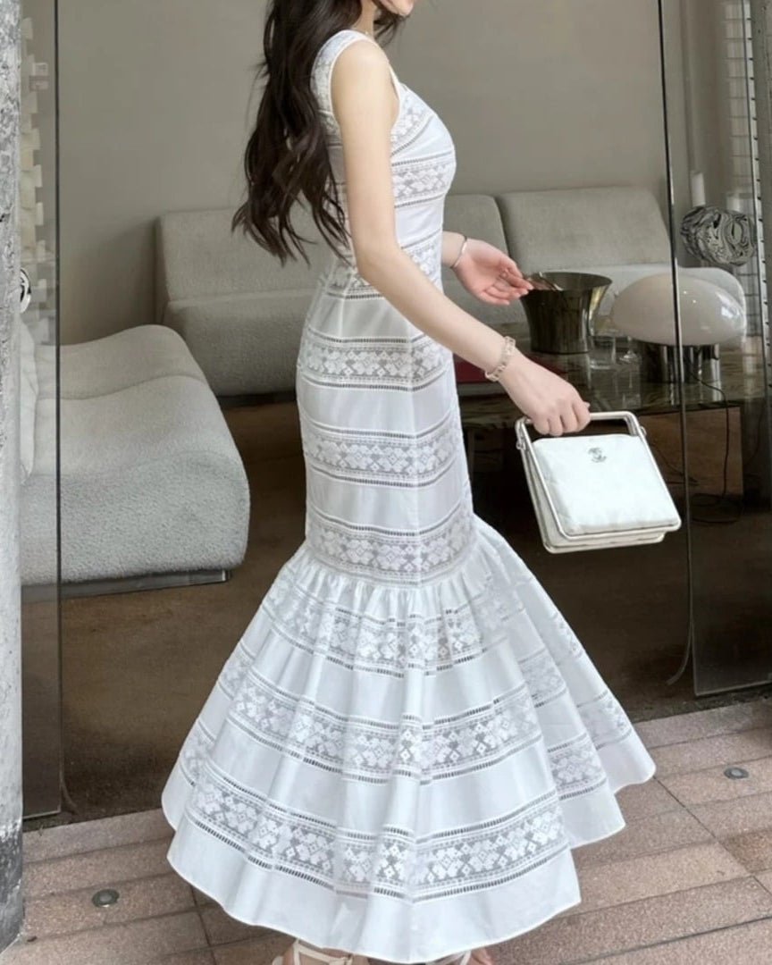 Laura Embroidered Lace Fishtail Dress - Elegant Occasion Dress for Women - Image 2