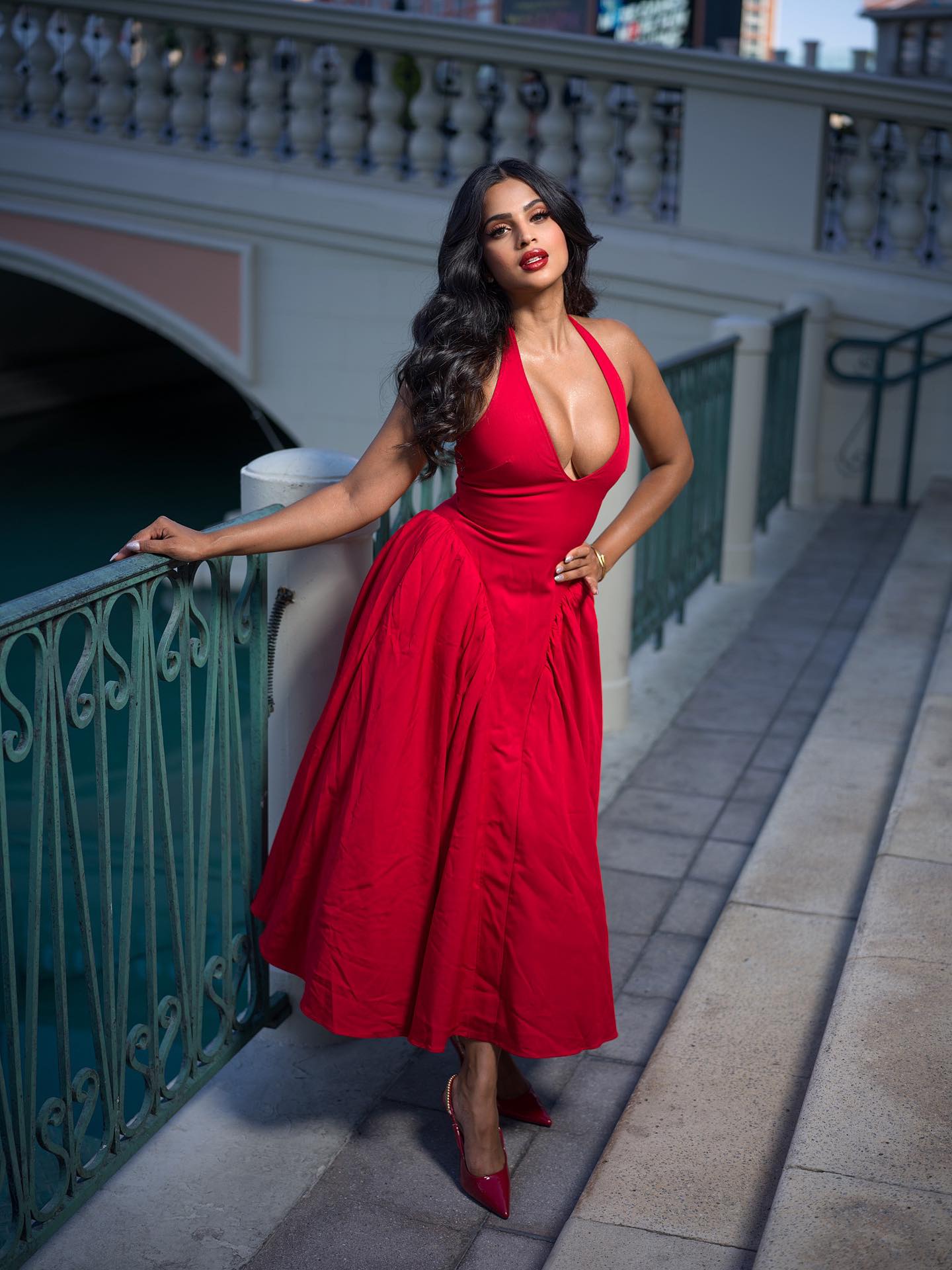 Celeste Halter Midi Dress - Elegant Occasion Dress for Women - Image 6