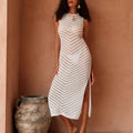 Ruth Knitted Hollow Out Beach Cover-Up Dress - Elegant Occasion Dress for Women