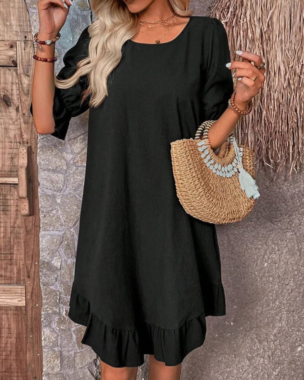 Mia Ruffle Hem Smock Dress - Elegant Occasion Dress for Women - Image 3