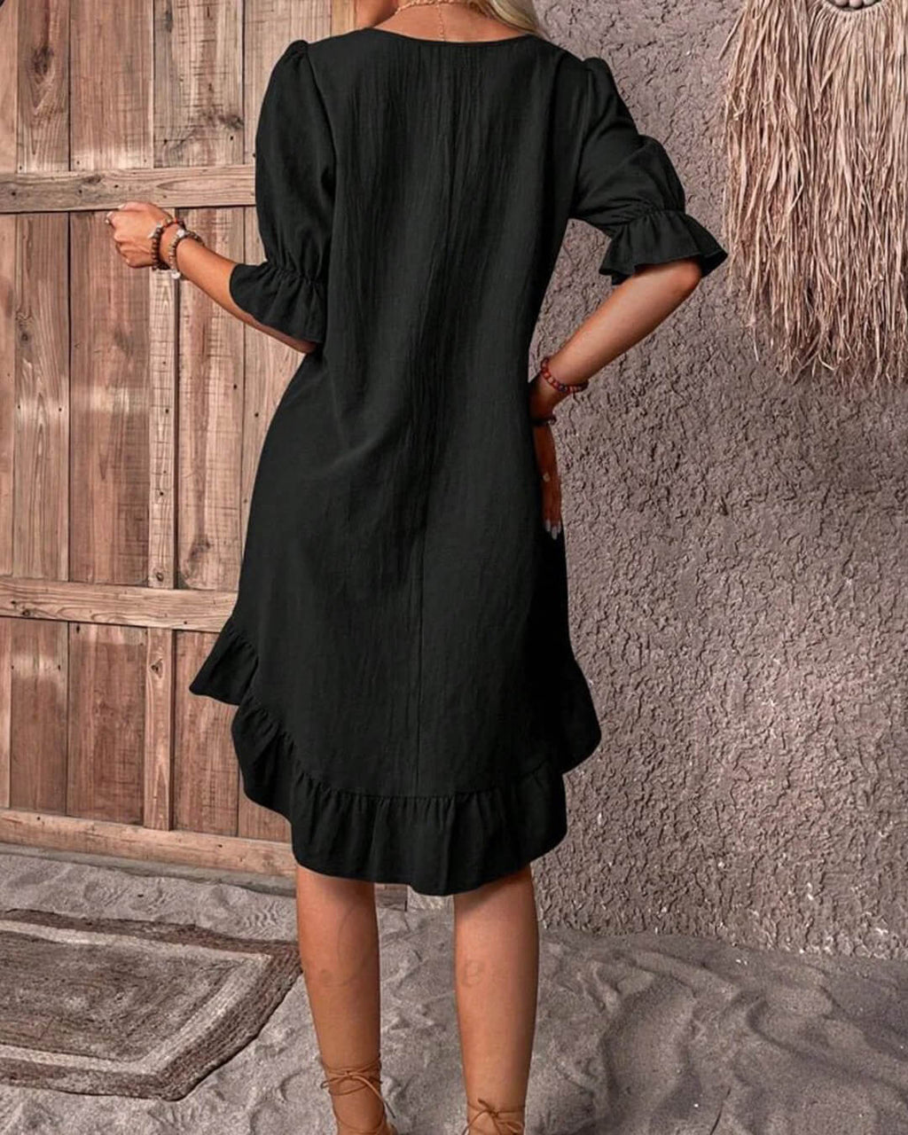 Mia Ruffle Hem Smock Dress - Elegant Occasion Dress for Women - Image 4