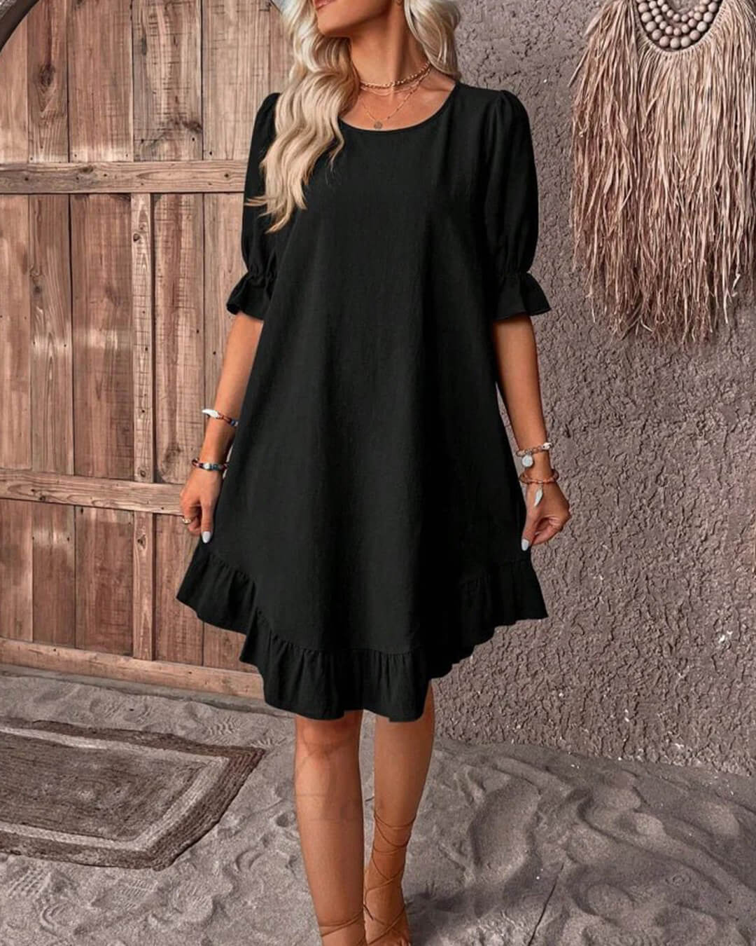 Mia Ruffle Hem Smock Dress - Elegant Occasion Dress for Women - Image 5