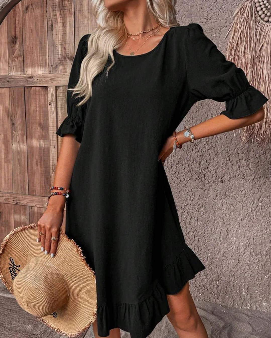Mia Ruffle Hem Smock Dress - Elegant Occasion Dress for Women