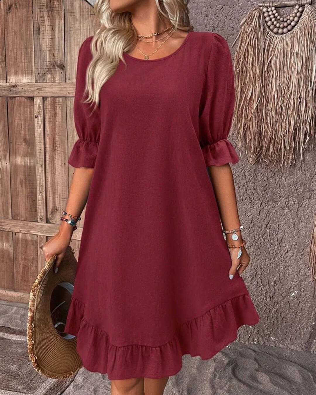 Mia Ruffle Hem Smock Dress - Elegant Occasion Dress for Women - Image 10
