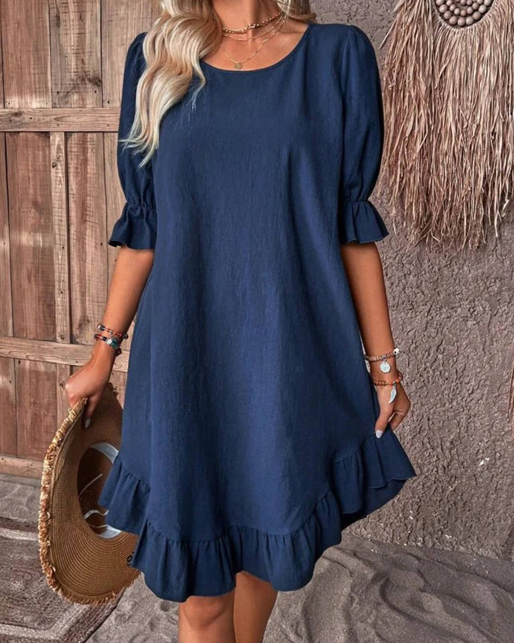 Mia Ruffle Hem Smock Dress - Elegant Occasion Dress for Women - Image 12