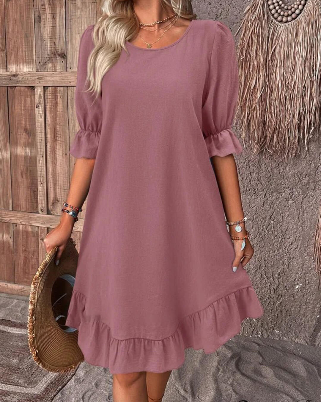 Mia Ruffle Hem Smock Dress - Elegant Occasion Dress for Women - Image 15