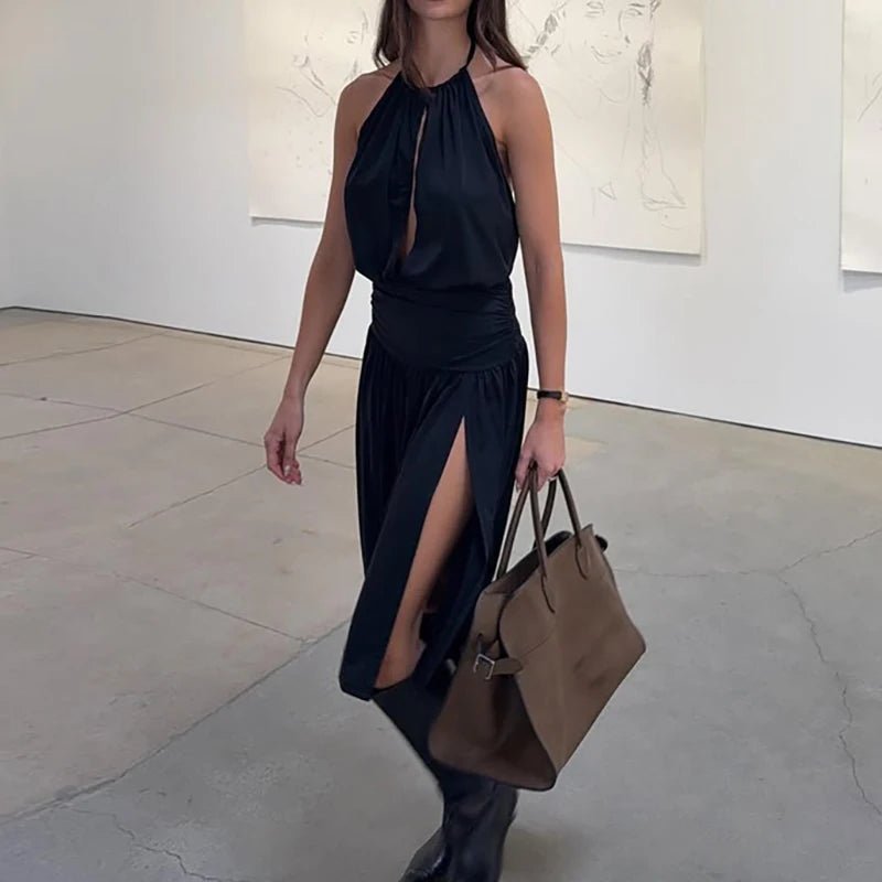 Coralie Halter Hollow-Out Midi Dress - Elegant Occasion Dress for Women - Image 4