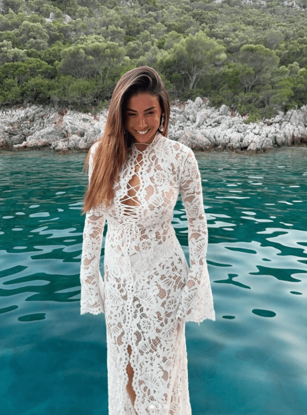 Sienna Lace Tie High Split Dress - Elegant Occasion Dress for Women