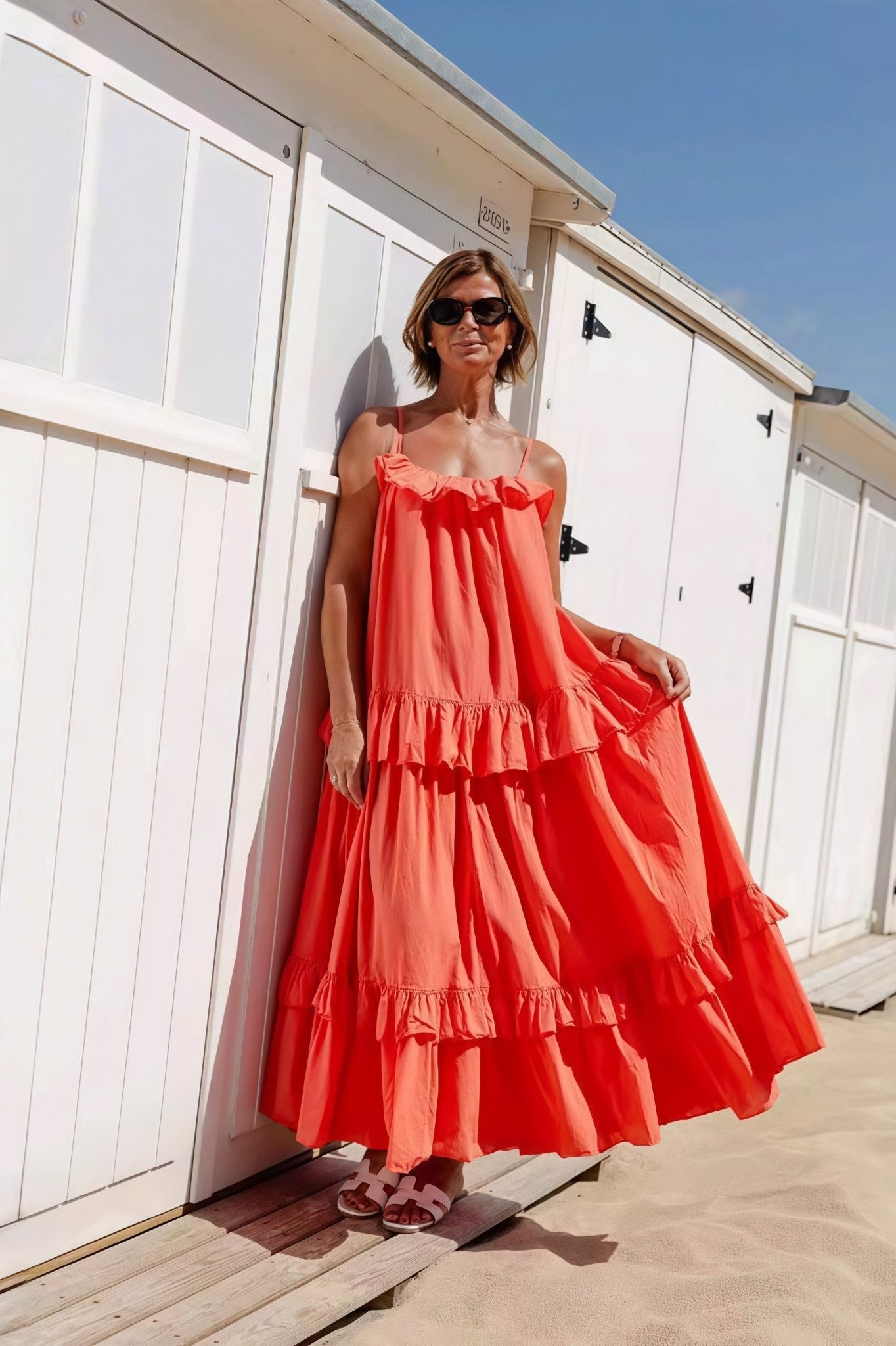 Emiliana Ruffle Hem Flowy Maxi Dress - Elegant Occasion Dress for Women - Image 3