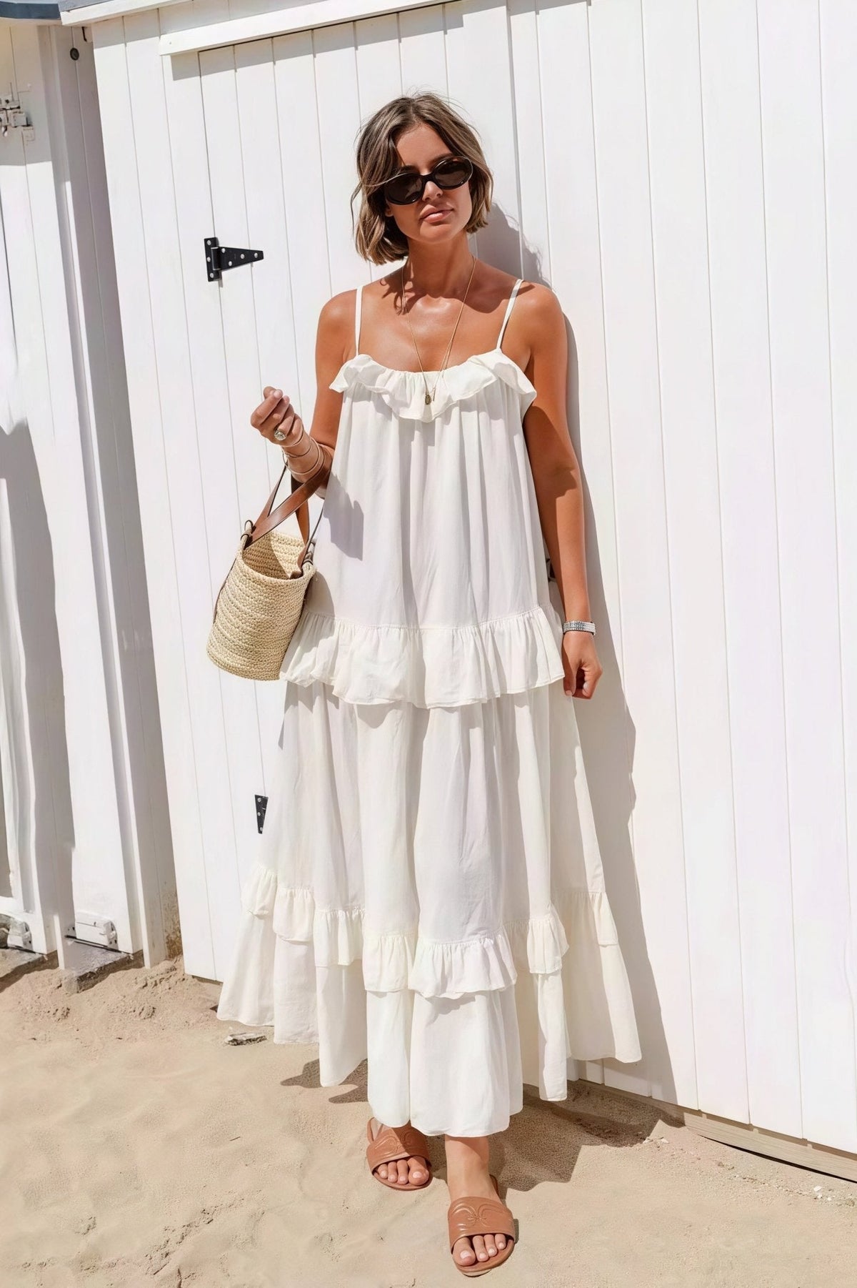 Emiliana Ruffle Hem Flowy Maxi Dress - Elegant Occasion Dress for Women