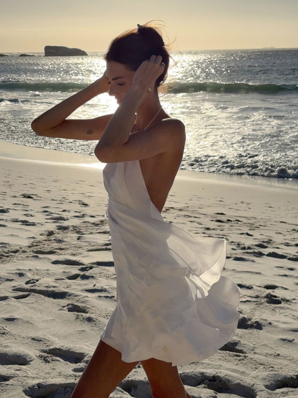 Evelyn Halter Backless Beach Dress - Elegant Occasion Dress for Women - Image 5