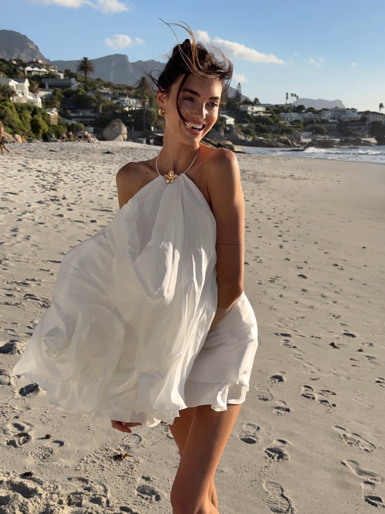 Evelyn Halter Backless Beach Dress - Elegant Occasion Dress for Women - Image 4