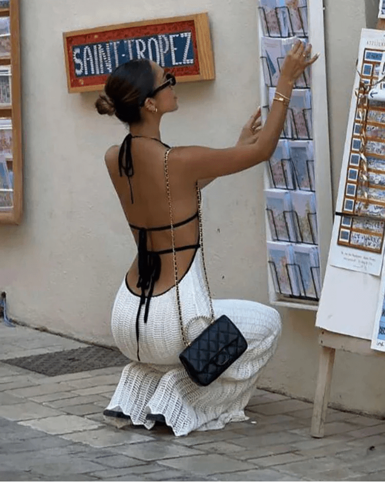Harley Lace Up Halter Maxi Dress - Elegant Occasion Dress for Women - Image 5