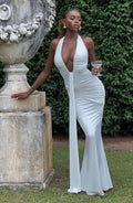 Sienna Halter Ruched Maxi Dress - Elegant Occasion Dress for Women