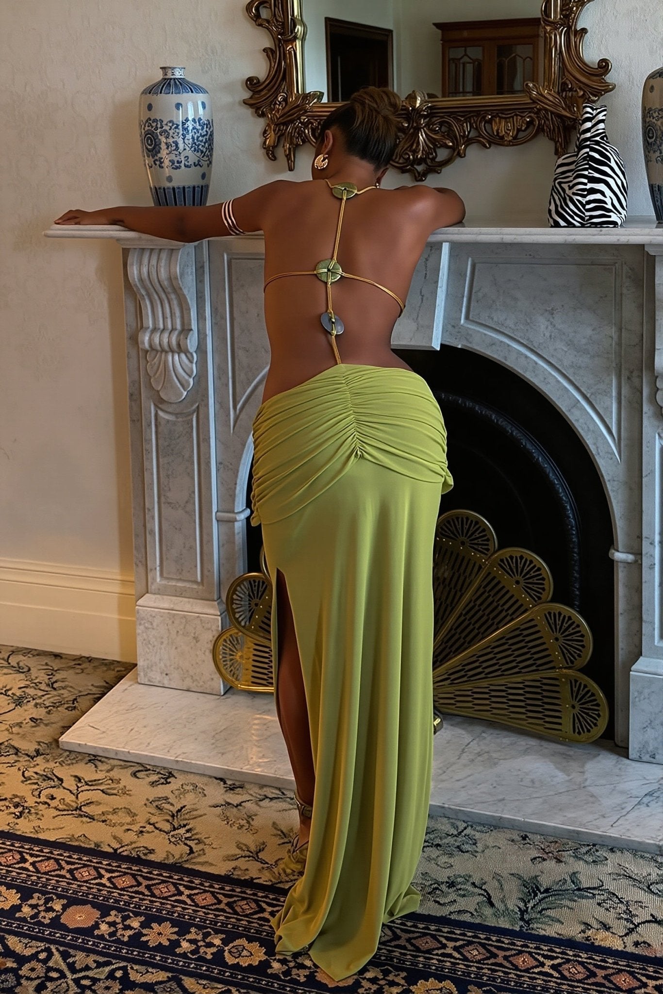Hillary Beaded Halter Maxi Dress - Elegant Occasion Dress for Women - Image 4